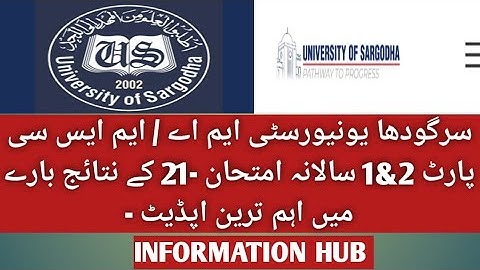University of Sargodha MA / MSC PART (1&2) Annual-21 Result Latest Update ...