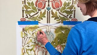 How to Stencil an Arts & Crafts Wallpaper Look at Home