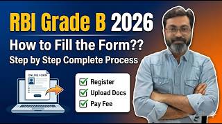 How to Fill the Form for RBI Grade B 2026 I RBI Grade B Notification I Manish Sir