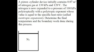 Thermodynamics: Calculating the final temperature and boundary work for a polytropic expansion