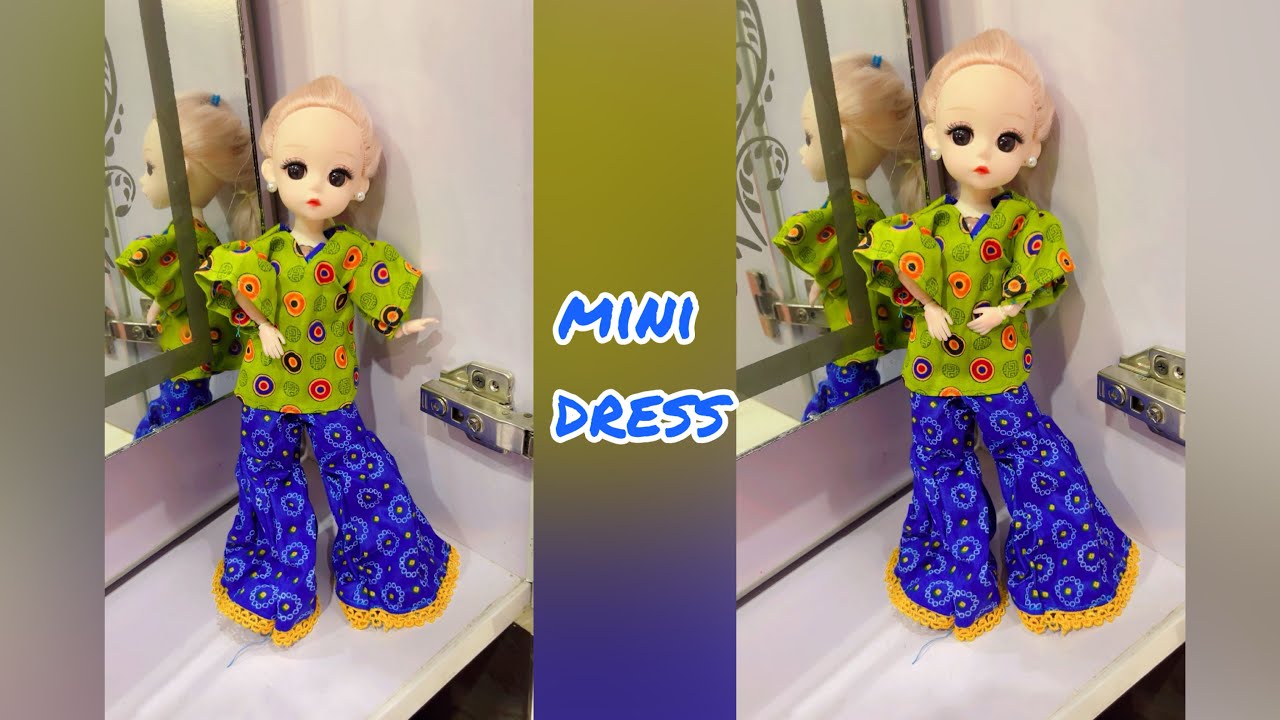 DIY Barbie Plazo Suit | Beautiful Doll Dress Making at Home|Kiran's Doll