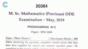 Programming in c MDU MSc math DDE previous exam 2019