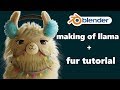 Blender Fur tutorial and Behind the scenes of "llama drama" (beginner level))