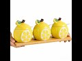 Ceramic Melon Shape Seasoning Jar Set Ceramic Melon Shape Seasoning Jar Set