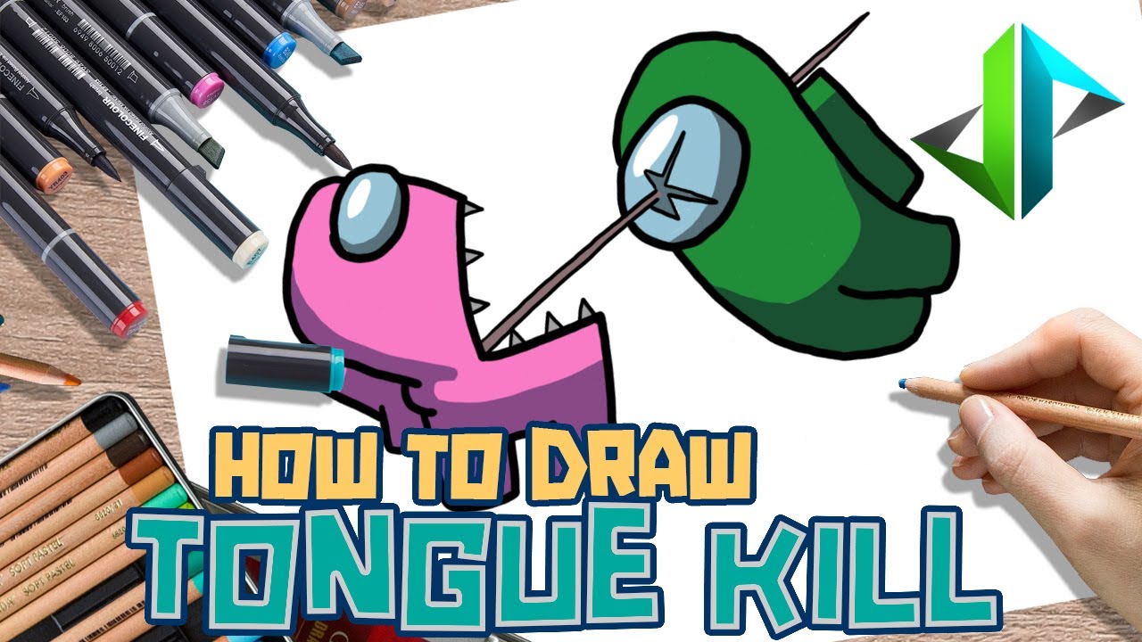 Drawpedia How To Draw Impostor Tongue Kill From Among Us Step By Step Drawing Tutorial Youtube