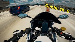 Riding through Miami traffic  Honda F4I POV