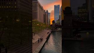 sunset at Chicago.