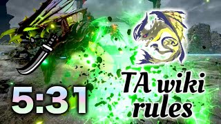 傀異討究:ライゼクス　Lv300太刀ソロTA wiki rules 5’31