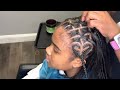 Rubberband Design with Knotless Box Braids