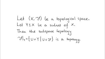 The subspace topology is a topology