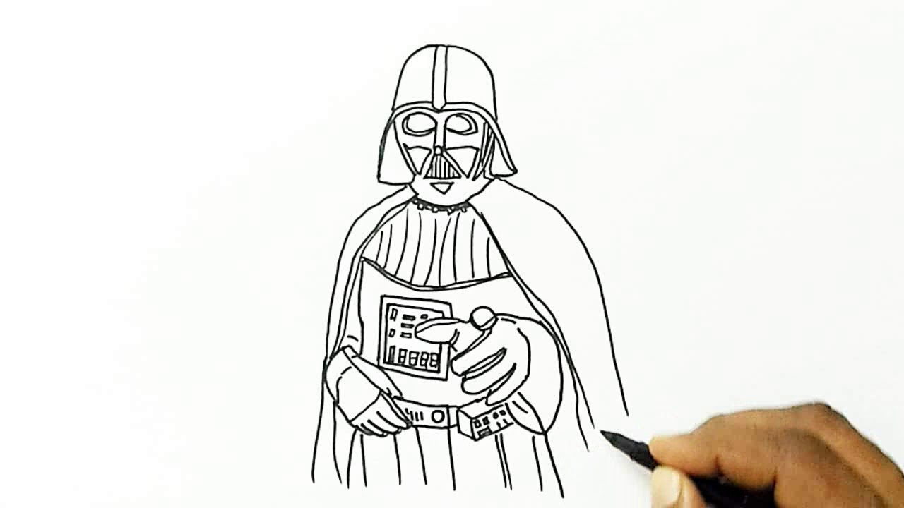 How To Draw Darth Vader From Star Wars Youtube