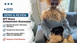Demo and Review - Buttools 4FT Scary Halloween Animatronic Scarecrow