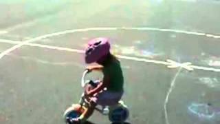 Little Girl Sucks At Tricycling