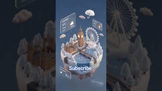 Floating London Weather Island | Cozy Rainy Winter Widget#ai #animation #dreamscreenai #3danim screenshot 1