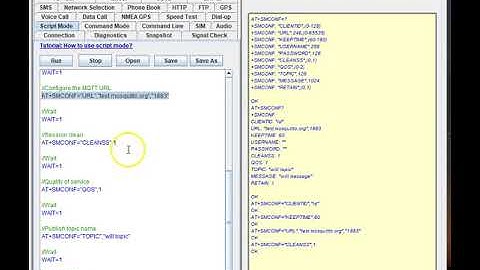 AT+SMCONF - Set the MQTT parameters in Simcom module
