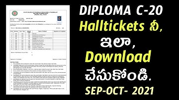AP DIPLOMA C-20 Hall ticket download, Examination SEPT-OCT 2021, Download C20 Hall tickets