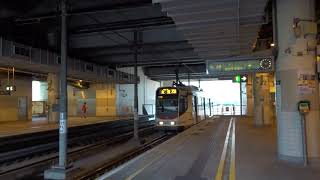 MTR Light Rail: Yau Oi bound Phase I LRV 1004 Rt.751 entering Tuen Mun MTR