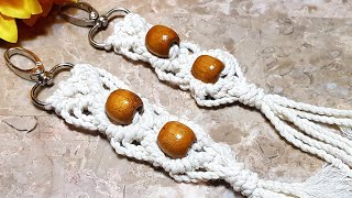 طريقة عمل ميدالية مكرمية سهلة جدا للمبتدئين / macrame keychain