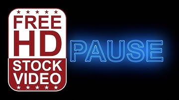 Free Stock Videos – animated text “pause” with blue neon effect seamless loop animation