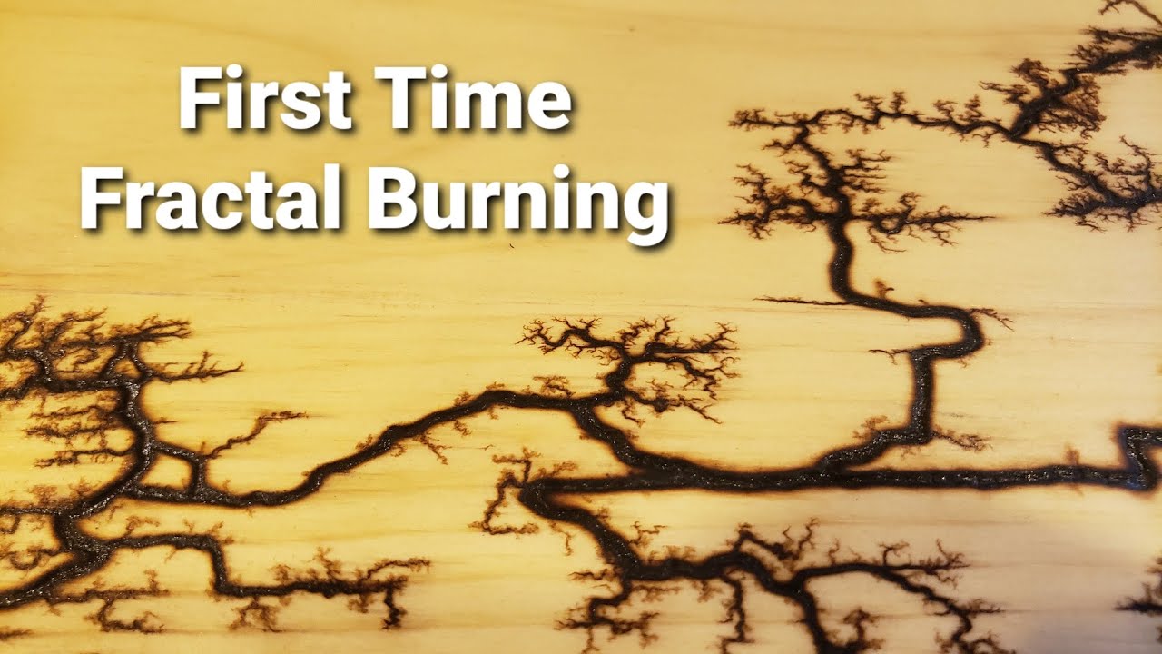 Fractal (Lichtenberg) Wood Burning Process Video at 10x speed. Going t