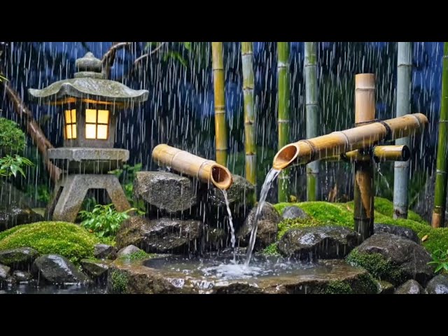 Rainy Bamboo Forest ASMR | Flowing Water Sounds for Calm Mind & Meditation
