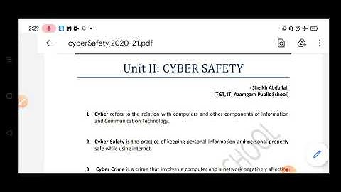 Cyber Safety Class 9 | Computer Applications 2021