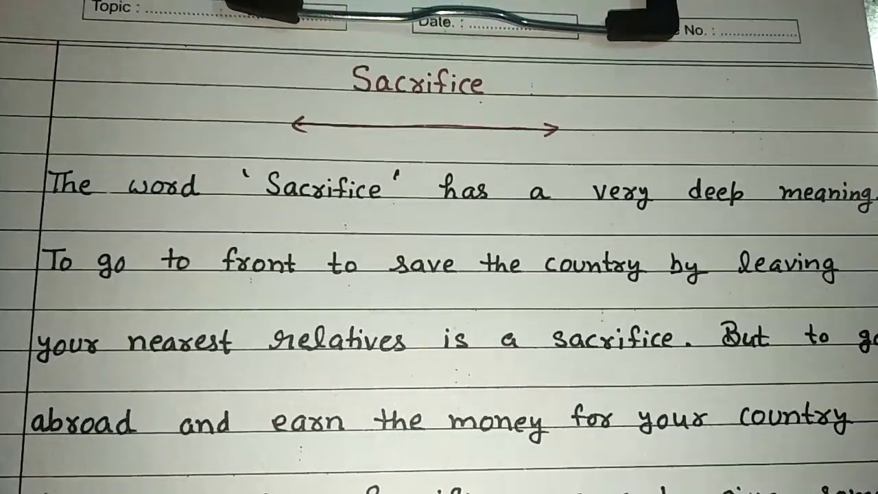 college essay on sacrifice