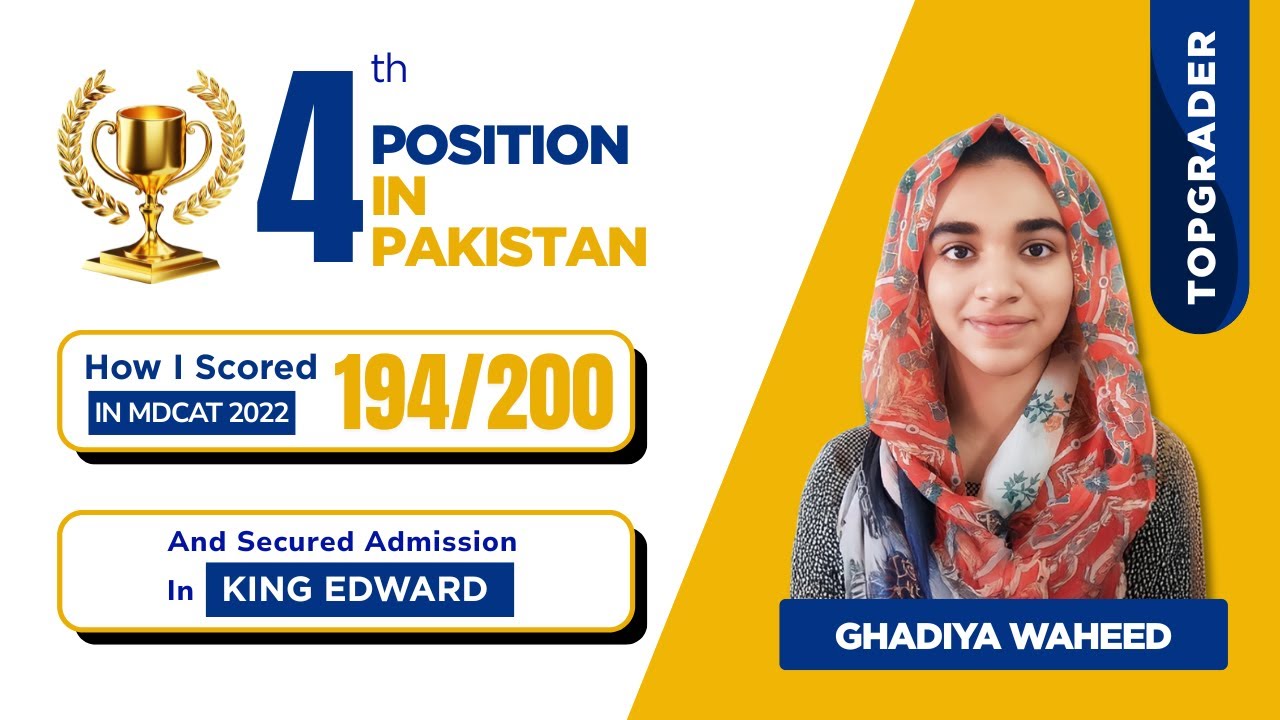 Ghadiya Waheed Experience with TopGrade | 4th position in MDCAT 2022 | 1st position at TopGrade