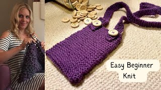 Easy Knitting Project For Beginners! Garter Stitch Bag