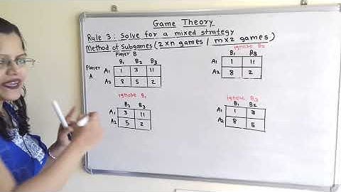Problems 6 & 7 on mixed strategy for 2×n games and m×2 games by algebraic and subgames method