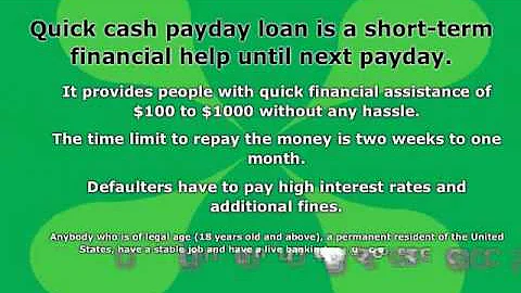 Quick Cash Payday Loan  A Short-Term Financial Help