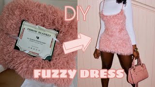 DIY transforming blanket to fuzzy dress | easy beginner friendly DIY