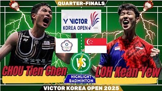 Download lagu 🔥 EXCITING CONFRONTATION 🔥 CHOU TIEN CHEN (TPE) vs LOH KEAN YEW (SGP) | QF Victor Korea Open 2025