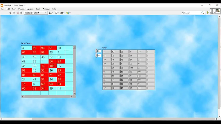 Changing Colors of Font and Background Cell in Table (2D Array) in LabVIEW