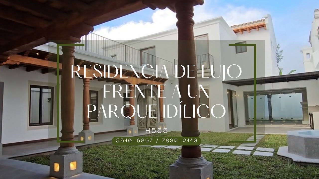 Residencia de lujo frente a un parque idílico en condominio a 8min. de La Antigua Guatemala