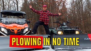 How To Quickly Attach Plow To Atv Or Side By Side Kfi Plow & Click N Go 2
