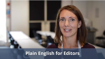 Plain English for Editors: a training course from the CIEP