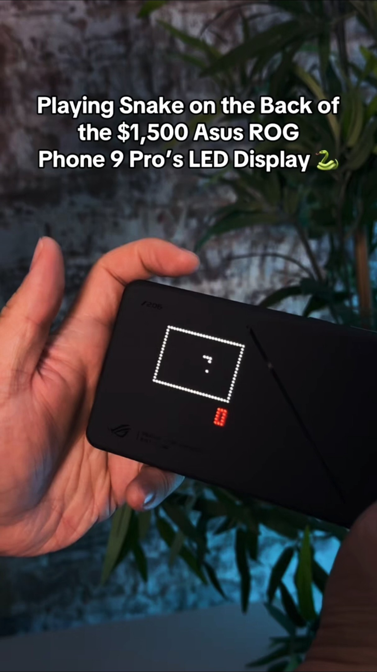 Playing Snake on the Back of the Asus ROG Phone 9 Pro
