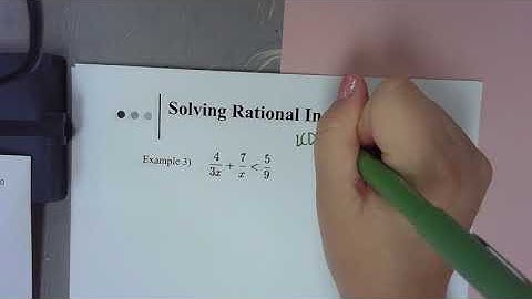 Algebra 3 T1 Notes 3.5 Solving Rational Inequalities