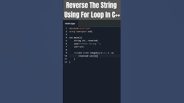 How to Reverse A String Using For Loop in c++