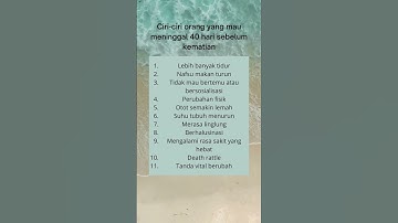 11 Tanda Kematian pada seseorang