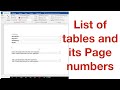 How to insert list of table, figures without manual entry of Page numbers??