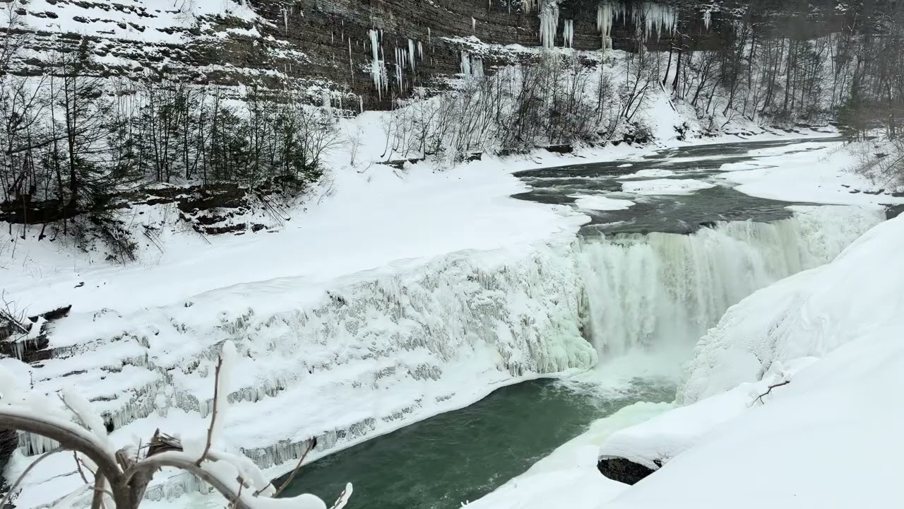 ❄️🌊 Frozen Waterfall Calm — 3 Hours of Winter River Ambience