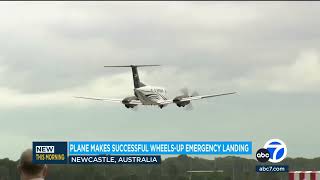Plane makes successful wheelsup emergency landing in Australia