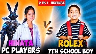 HINATA VS ROLEX ( 7TH SCHOOL BOY) FUNNY CLASH SQUAD GAMEPLAY IN TAMIL || PVS GAMING