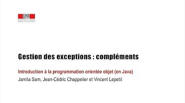 Gestion des exceptions : compléments