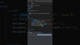 Remove the First Element from an Array | #shorts #javascript #tutorial #coding #programming