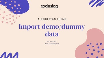 Import demo/dummy data for a Codestag WordPress Theme