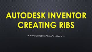 Creating Ribs in Autodesk Inventor