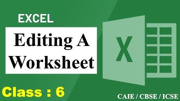 Editing A Worksheet | Class - 6 Computer | CAIE / CBSE / ICSE | Microsoft Excel | Excel 2010 Editing